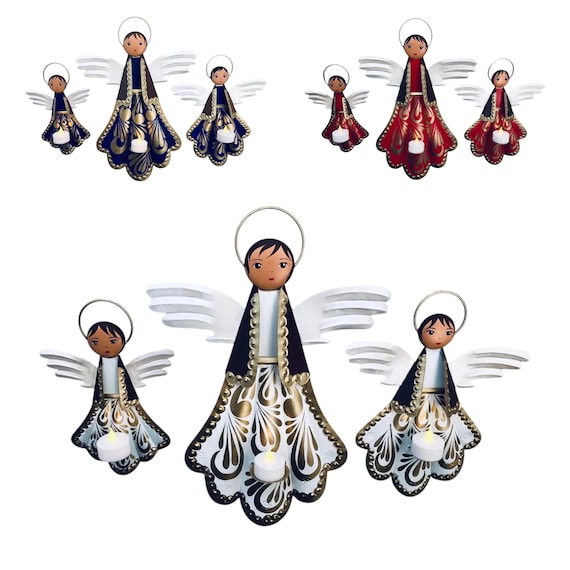 TIN ANGEL Tealight Candle Holder, Mexican Christmas