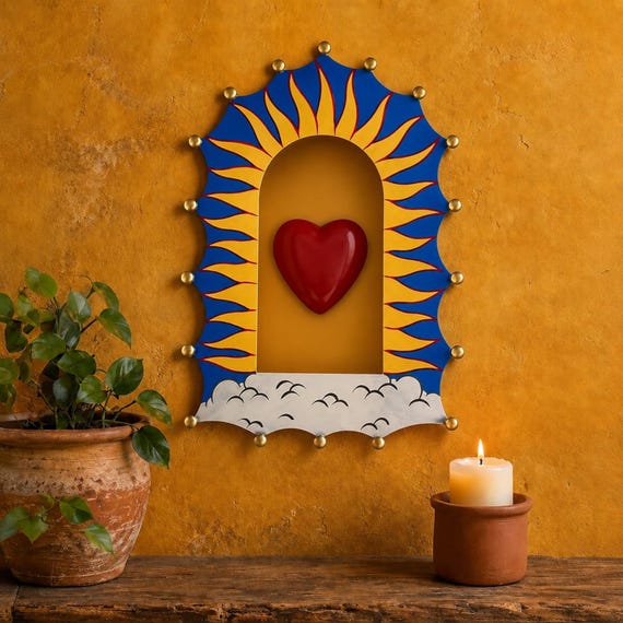 Tin NICHO Shadowbox Display Frame LG 11” With/Without Heart