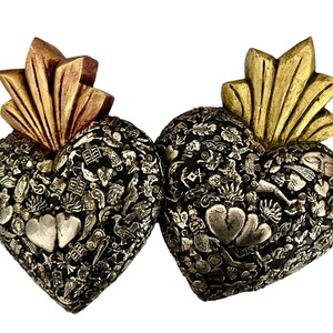MILAGROS HEART, Mexican Corazon, ExVotos Sacred Heart LARGE