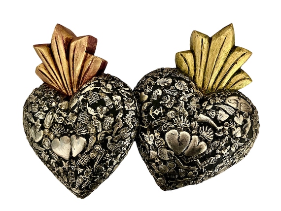 MILAGROS HEART, Mexican Corazon, ExVotos Sacred Heart LARGE