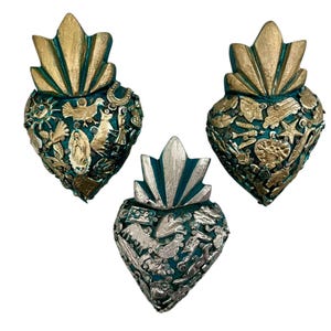 MILAGROS HEART, XSmall Heart with Charms, ExVotos, Mexican Corazon