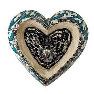 Mexican MILAGROS HEART, Sacred Heart ExVotos Corazon