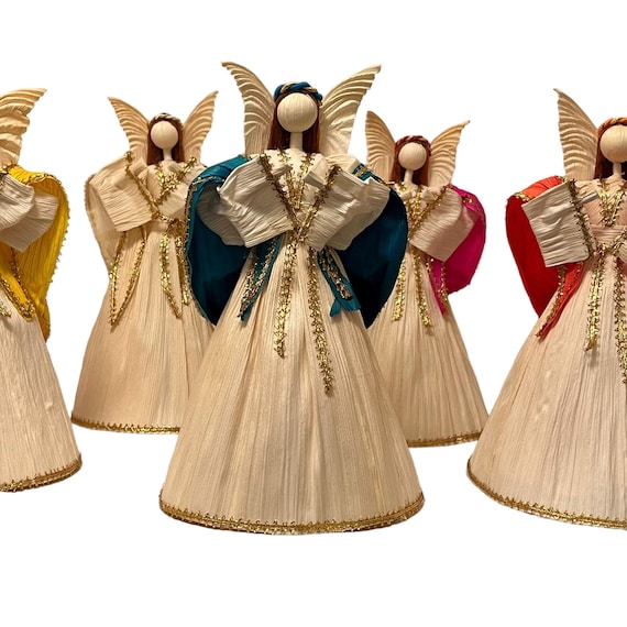 TREE TOPPER ANGEL Corn Husk Angel, Large Christmas Angel