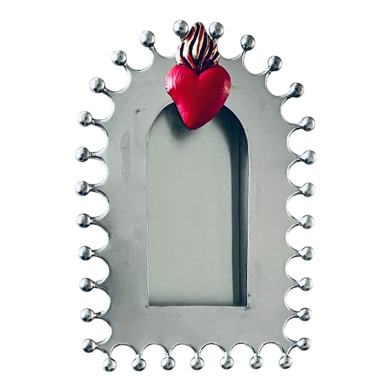 Mexican Tin NICHO, Shadowbox Frame with/without Sacred Heart Magnet