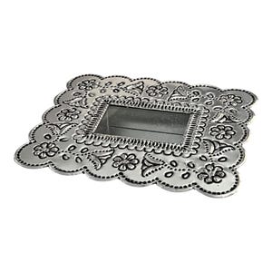 Mexican Tin NICHO, Shadowbox Frame, Altar Display, Remembrance Frame Silver bild 5