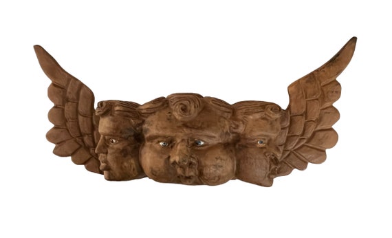 Mexican Wood ANGEL, Three Faces Cherub, Cacheton, Chubby Cheeks Angel #7