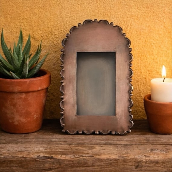 Mexican Tin NICHO, Shadowbox Frame Niche, DIY Altar Display Frame 7" or 9”H