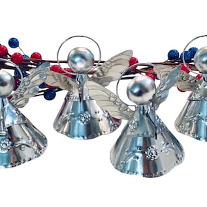Tin ANGEL ORNAMENTS Set, Mexican Christmas Ornaments, Party Favors, Mexico Xmas