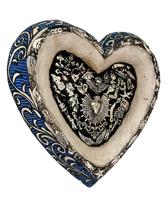 Mexican MILAGROS HEART, Sacred Heart ExVotos Corazon