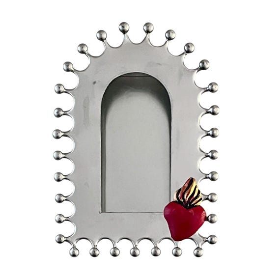 Mexican Tin NICHO, Shadowbox Frame with/without Sacred Heart Magnet