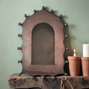 Mexican Tin & Glass NICHO,  LG 11” Shadowbox Display, Altar Ofrenda Frame