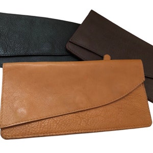 LEATHER Envelope CLUTCH, Handcrafted Bag, Wallet