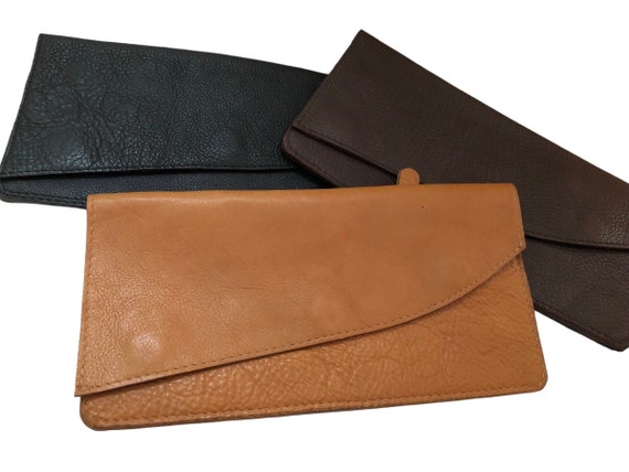 LEATHER Envelope CLUTCH, Handcrafted Bag, Wallet