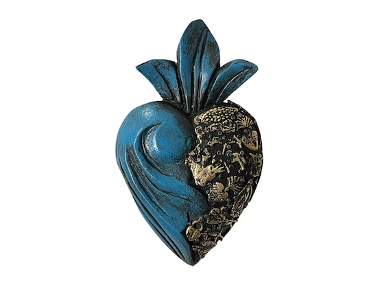 Milagros SACRED HEART, ExVotos Corazon, Mexican Heart with Charms