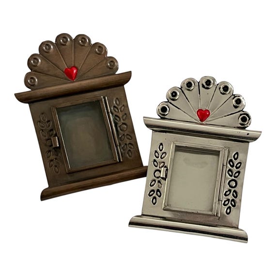Mexican Tin Heart Nicho Frame, Shadowbox, Small 5”