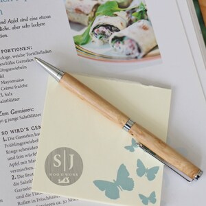 Bethlehem Olive Wood Artisan Slim-line Balpen met Chromen afwerking - handgemaakt in Engeland