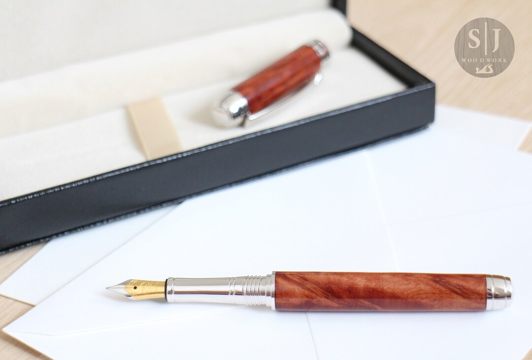 Red Coolibah Mistral Fountain Pen With Rhodium Plating Etsy