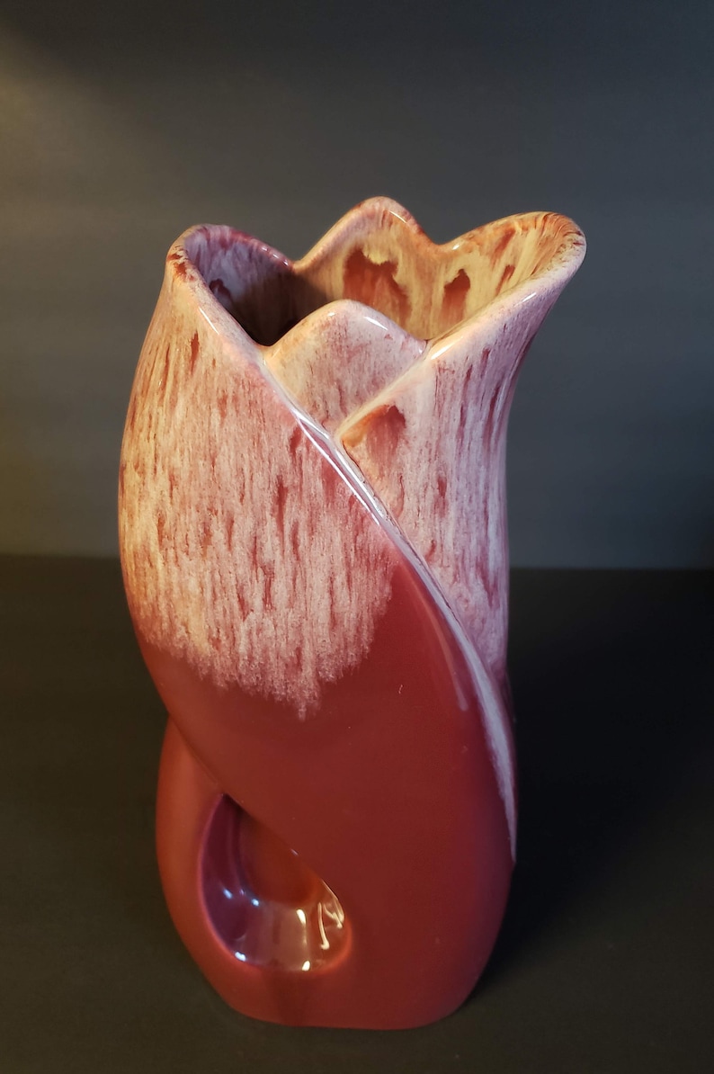 ROYAL HAEGER Burgundy Dripglaze Vase Large 12x Etsy