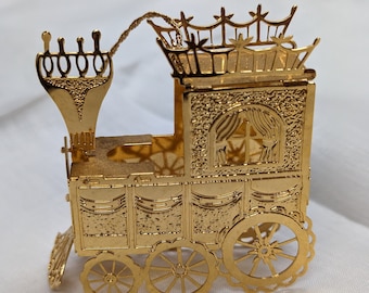 Vintage DANBURY Mint, 23K Gold GRAND TRAIN, Ornament, 3-Dimensional train, Dated 1990, Christmas Gift, Perfect Condition