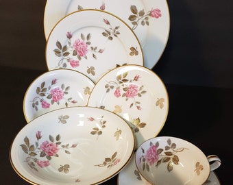 1950s NORITAKE #5475, Service for 4 (28 pieces) - Dinner Salad Bread Plate, Coupe & Dessert Bowl, Teacup/Saucer, 1 Set Available, MCM, MINT