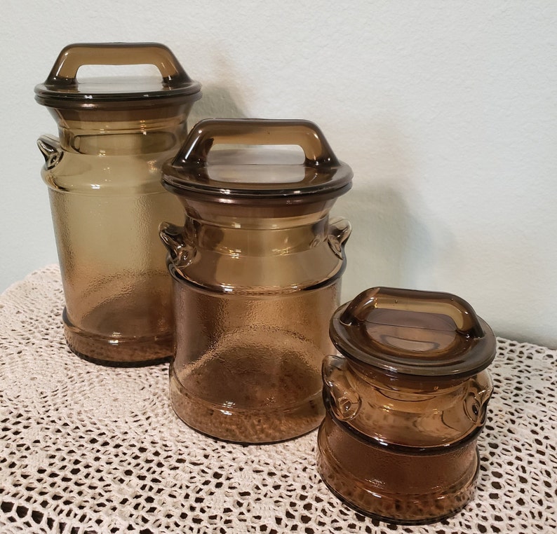 Apothecary Style Canisters L.E. Smith Milk Can Glass - Etsy