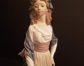 LLADRO Goya Lady, #5125 Glossy Porcelain, Made in Spain, Issued 1980, Retired 1989, RARE 12" Tall, Spanish Lady Figurine, Original Box, MINT