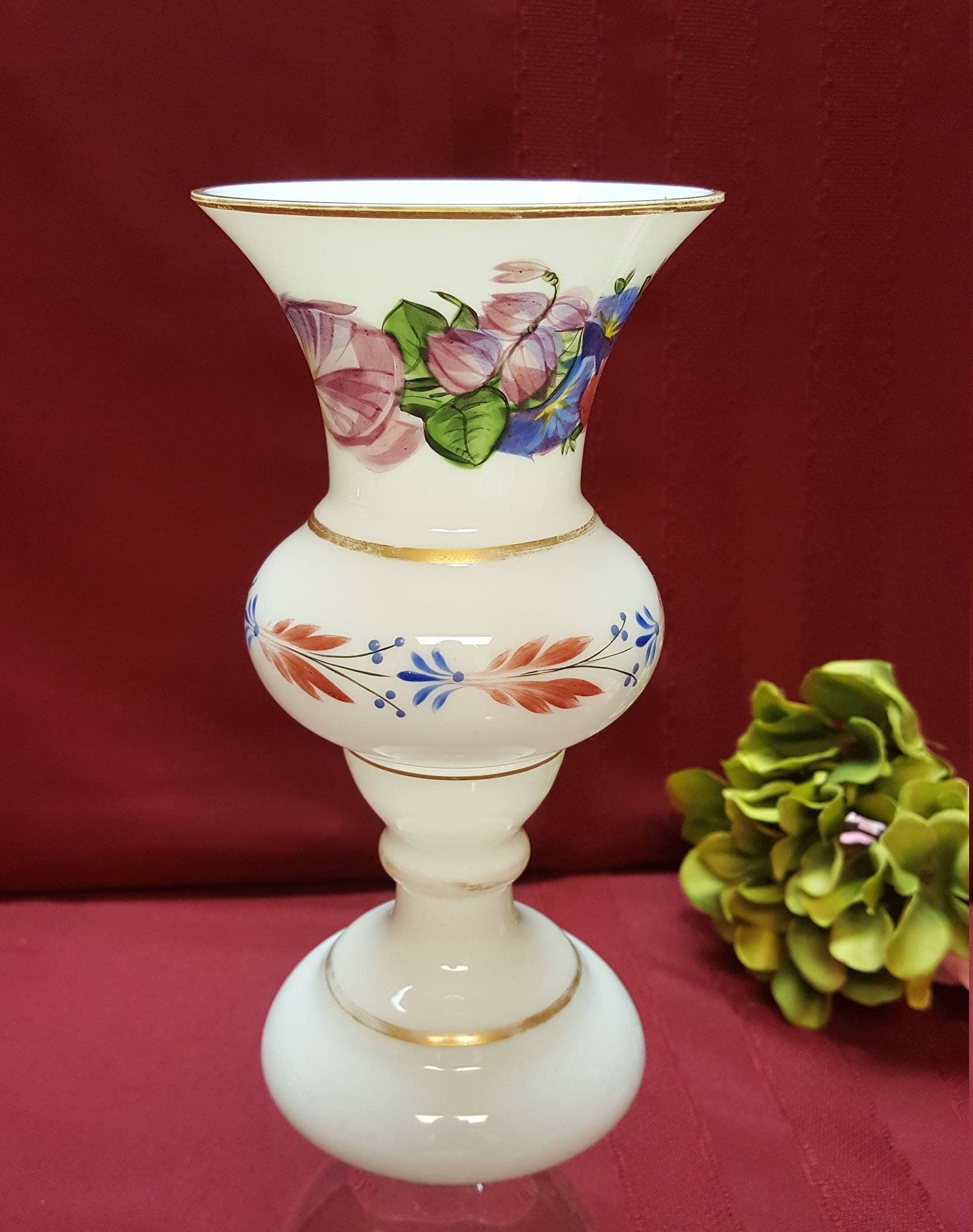 Bristol Glass Vase Era LUSTROUS Raised - Etsy