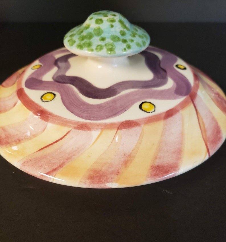 VICKI CARROLL Canister Vintage Razzle Dazzle Pattern Large Etsy