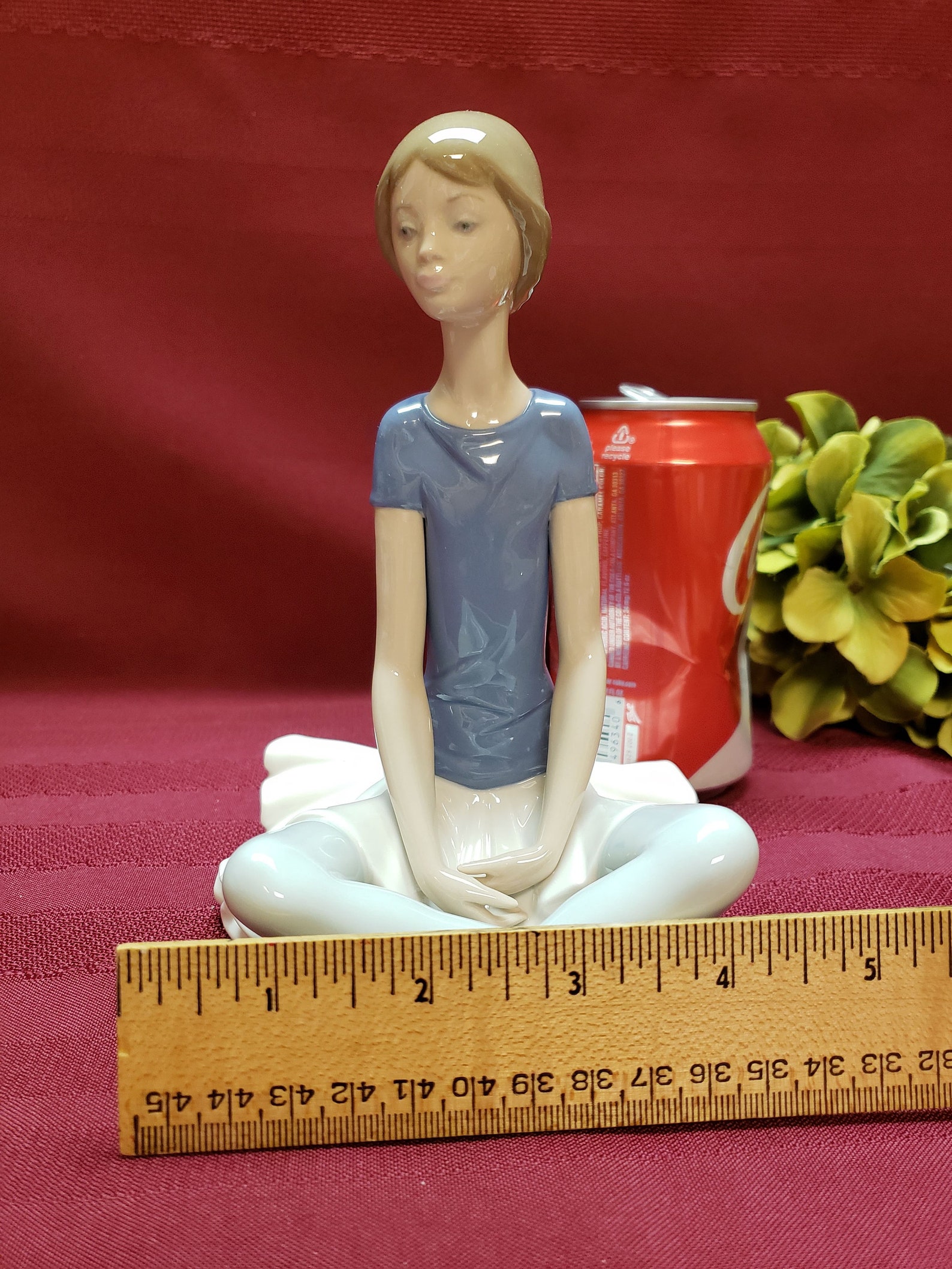 lladro retired beth, no. 5222, ballet girl, ballerina, 1978-1993, glossy porcelain, made in spain, purple ballet shoes, original lladro retired beth, no. 5222, ballet girl, ballerina, 1978-1993, glossy porcelain, made in spain, purple ballet shoes, original
