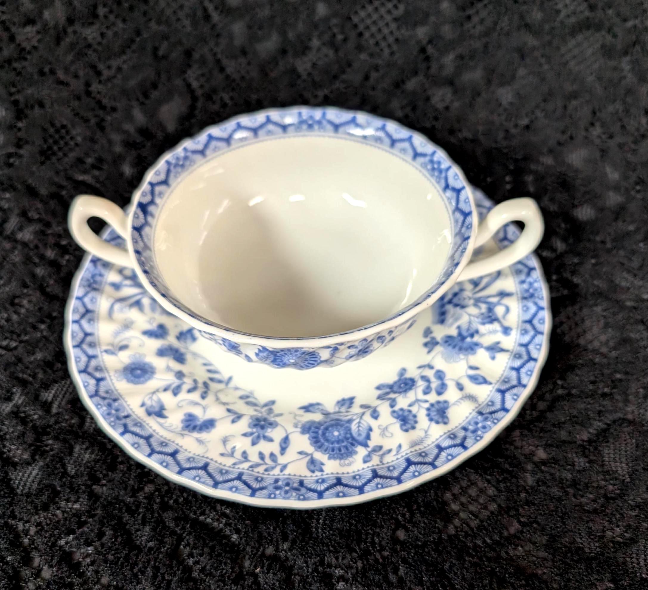 1941 Minton Double Handle Soup Bowl and Salad Plate, Thames B-1442 ...