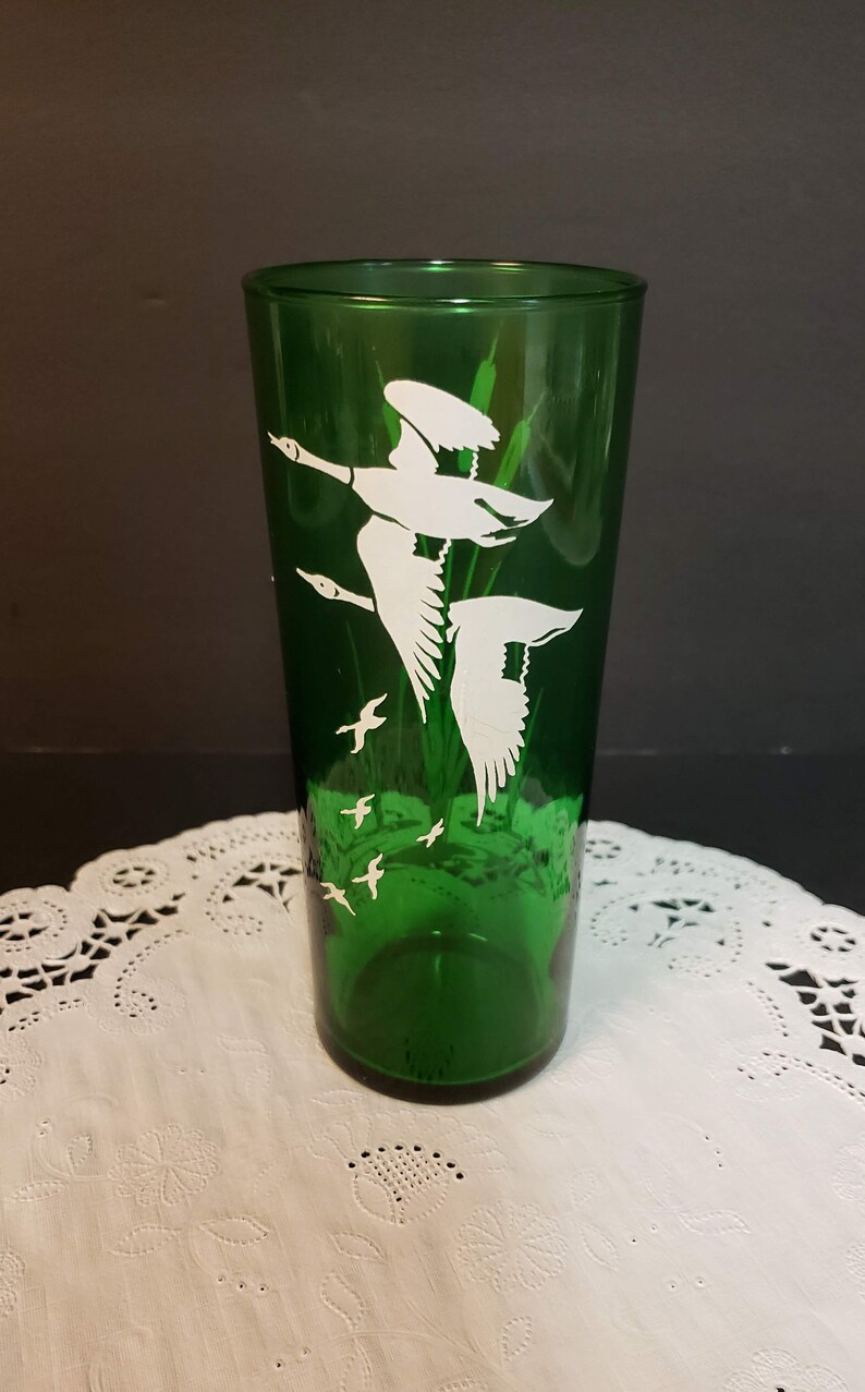 RARE Emerald Green Anchor Hocking 1950s Tom Collins Glasses Etsy
