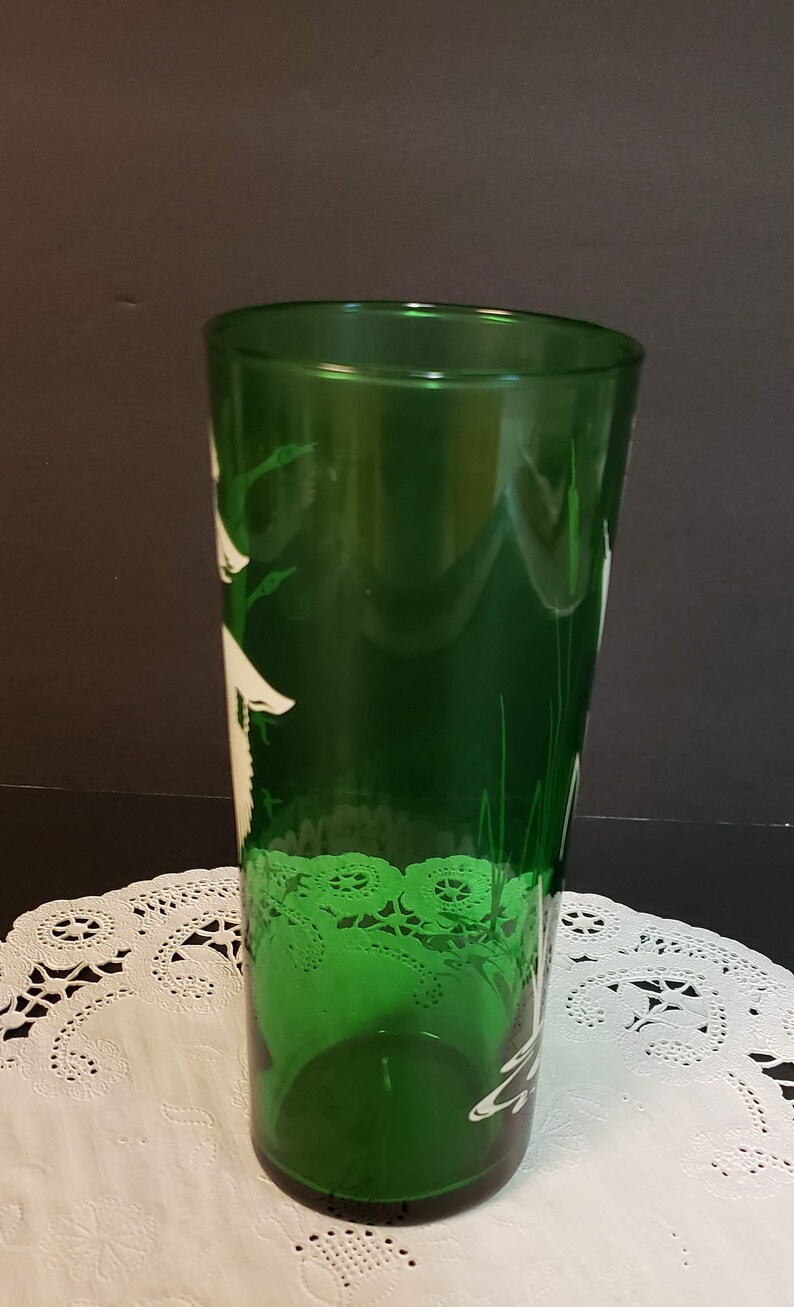 RARE Emerald Green Anchor Hocking 1950s Tom Collins Glasses Etsy