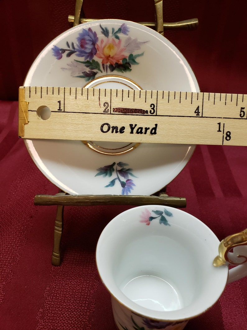 OCCUPIED JAPAN Demitasse Cup & Saucer Pink Purple Blue Etsy