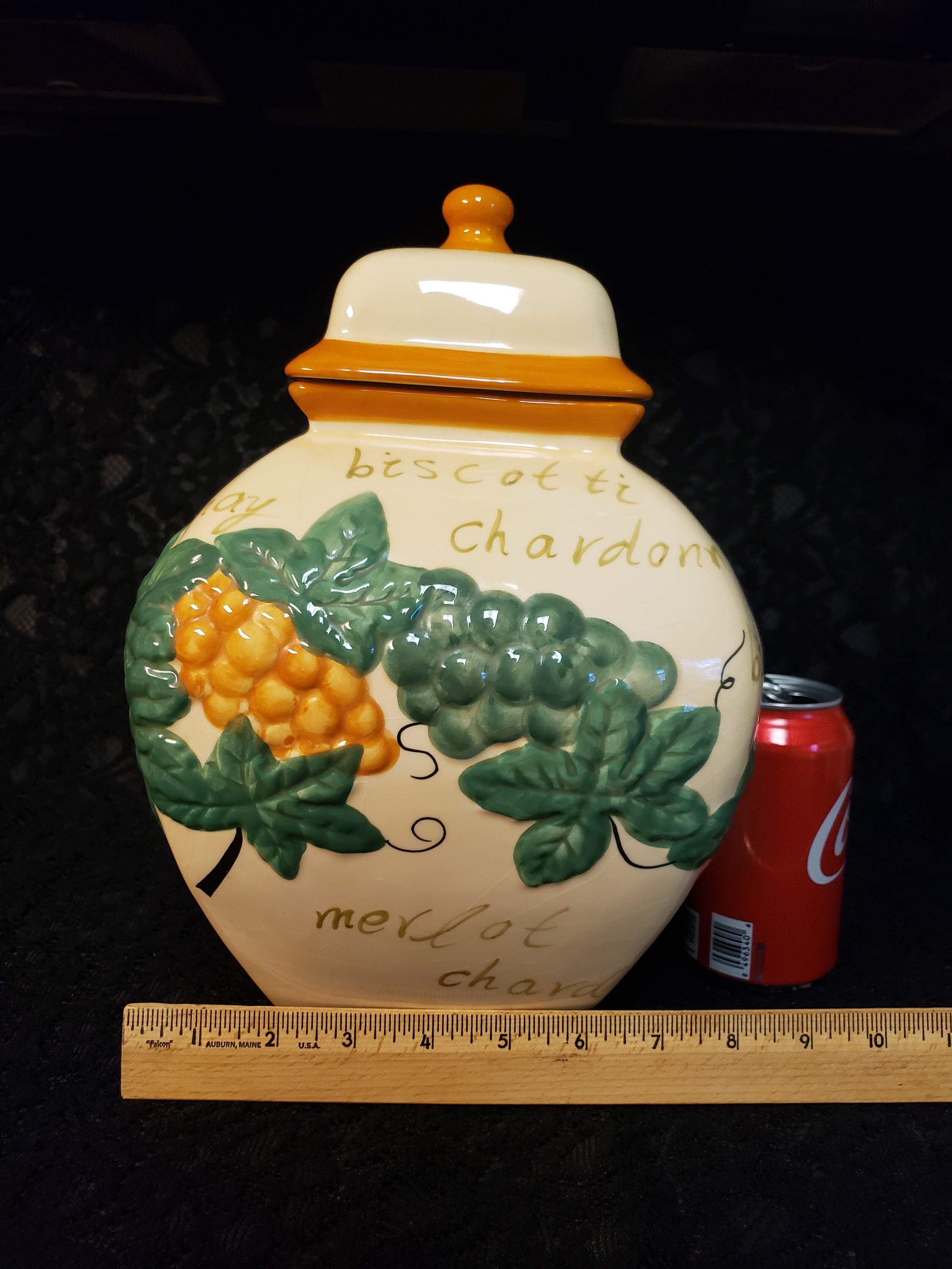 Nonni Biscotti Cookie Jar Kitchen Canister Merlot Etsy