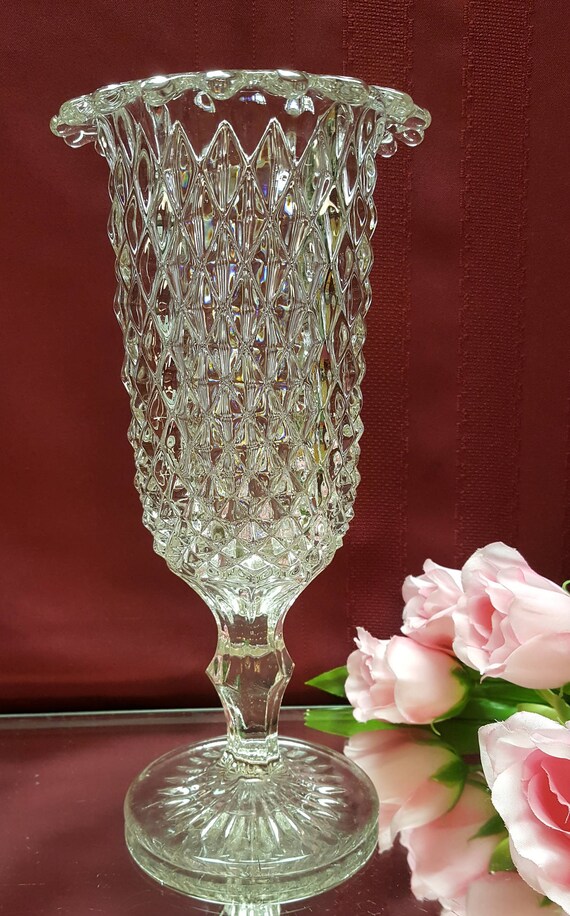 Victorian Celery Vase Eapg Antique 1880s New England Glass Etsy