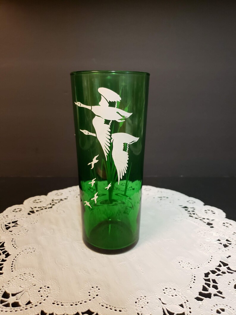 RARE Emerald Green Anchor Hocking 1950s Tom Collins Glasses Etsy