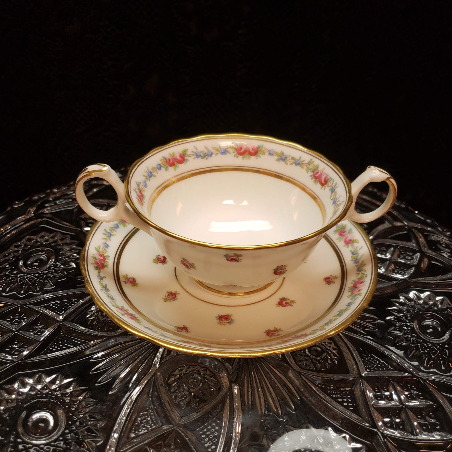 British CAULDON Bouillon Cup & Saucer Bone China England Etsy