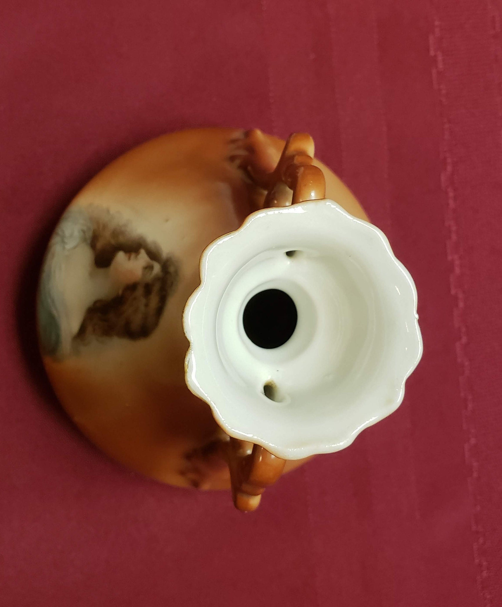 VICTORIAN Austria Vase, Porcelain Lady Portrait, Bud Vase