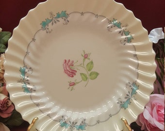 Royal Doulton Bone China, &quot;The Picardy&quot; H4855  1940s England, Fluted Bone China, Blue White Pink Yellow, Home Bedroom Wall Decor, Movie Prop