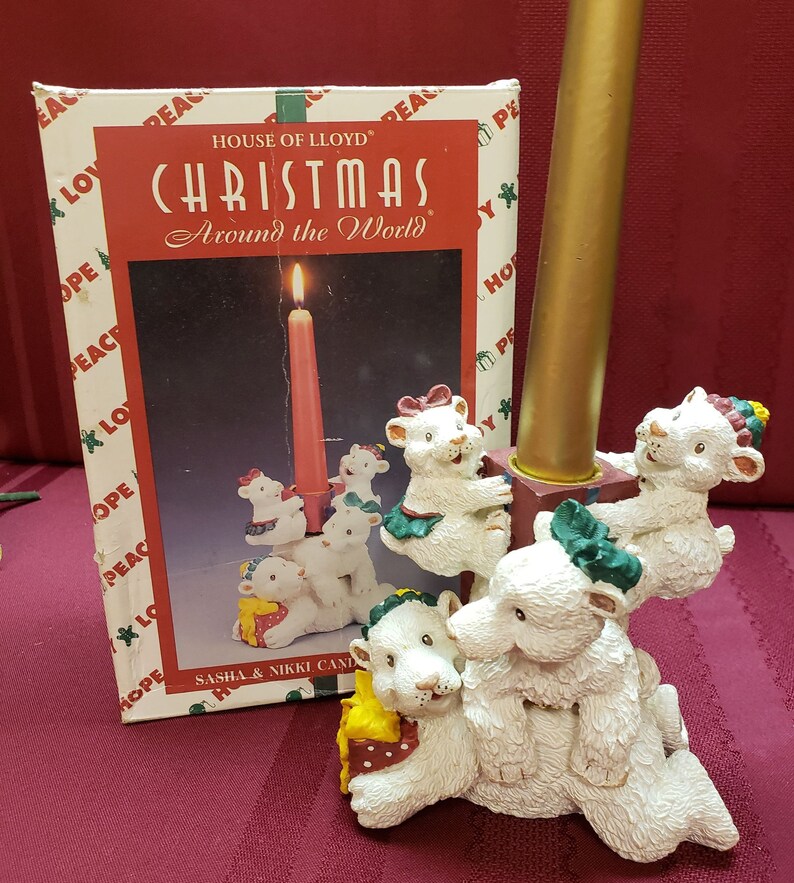 Polar Bear Candle Holders Christmas Around the World 1995 Etsy