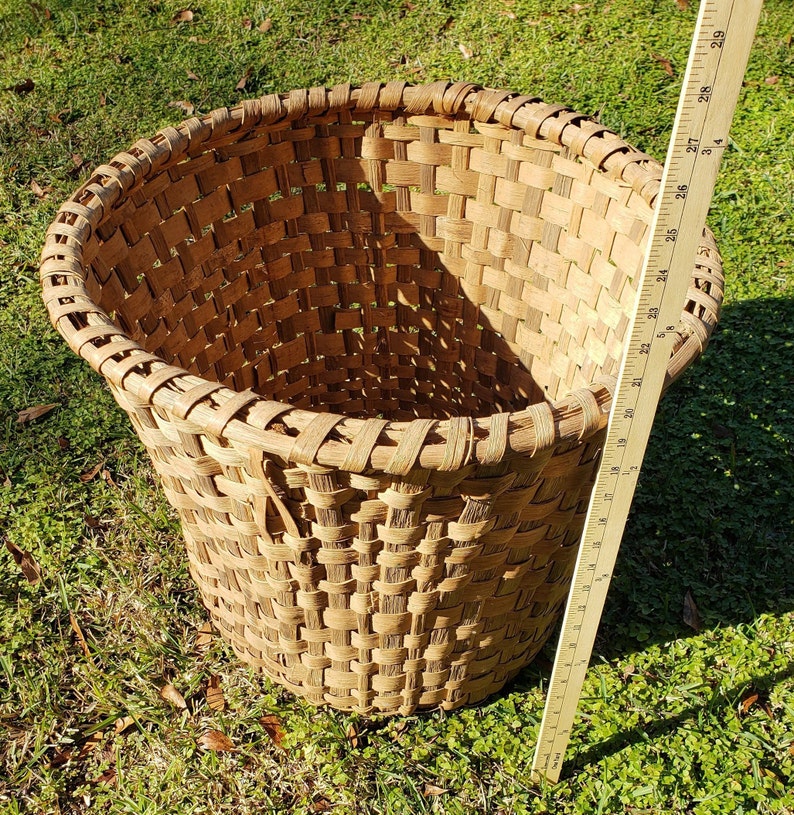 Antique COTTON Basket Split Wood HUGE Mercantile Basket Etsy