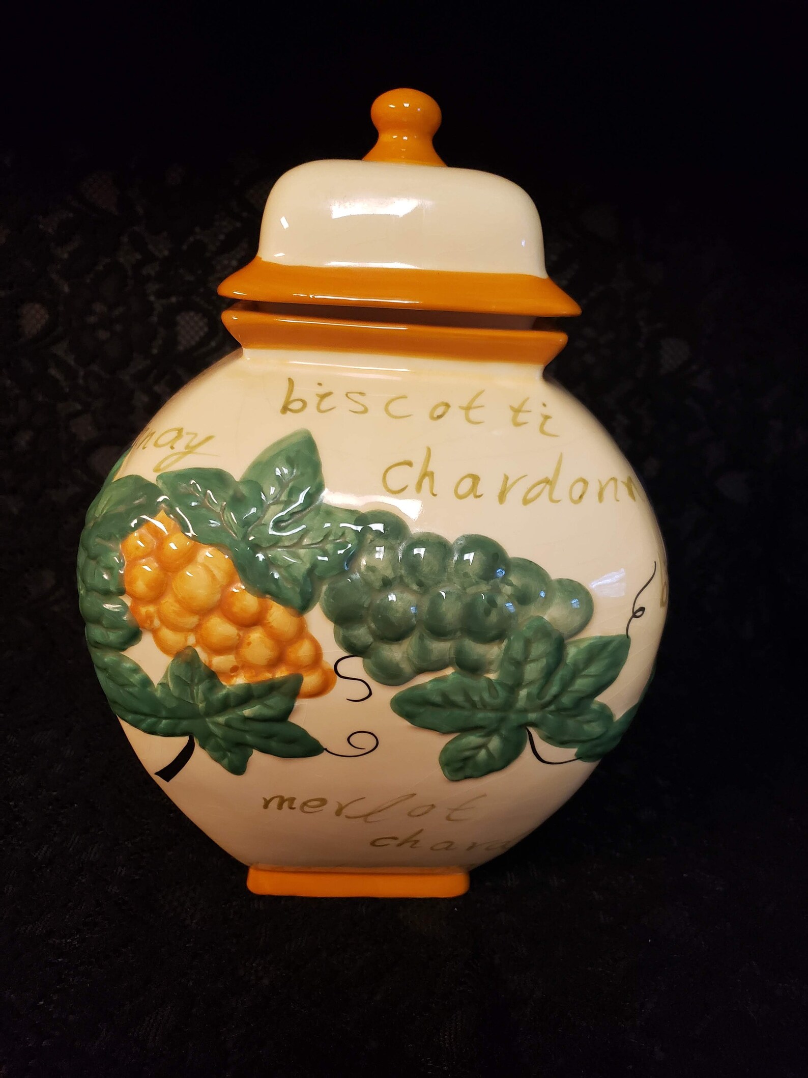 Nonni Biscotti Cookie Jar Kitchen Canister Merlot Etsy