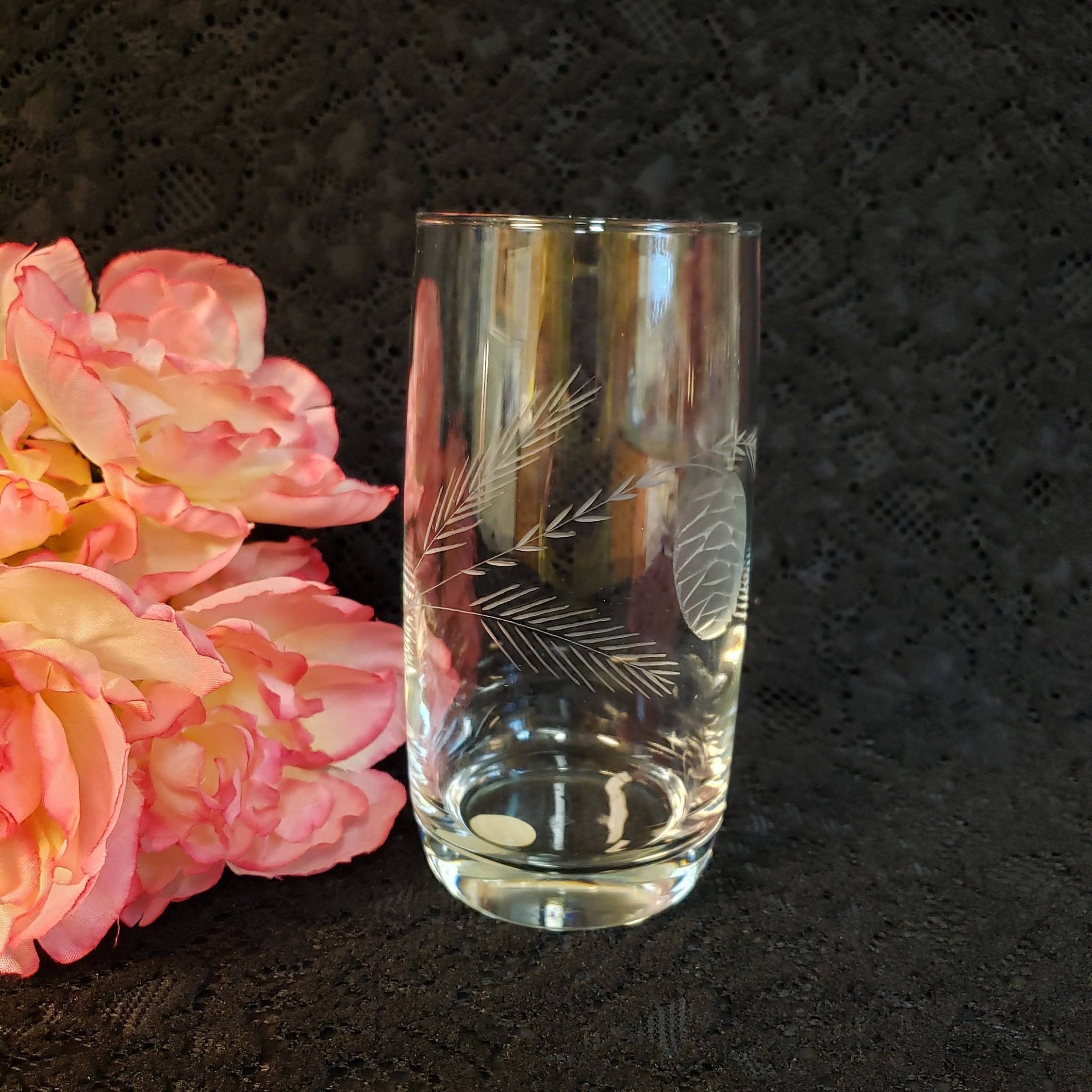 A Gorgeous Pair Of Edwardian Etched Water Glasses