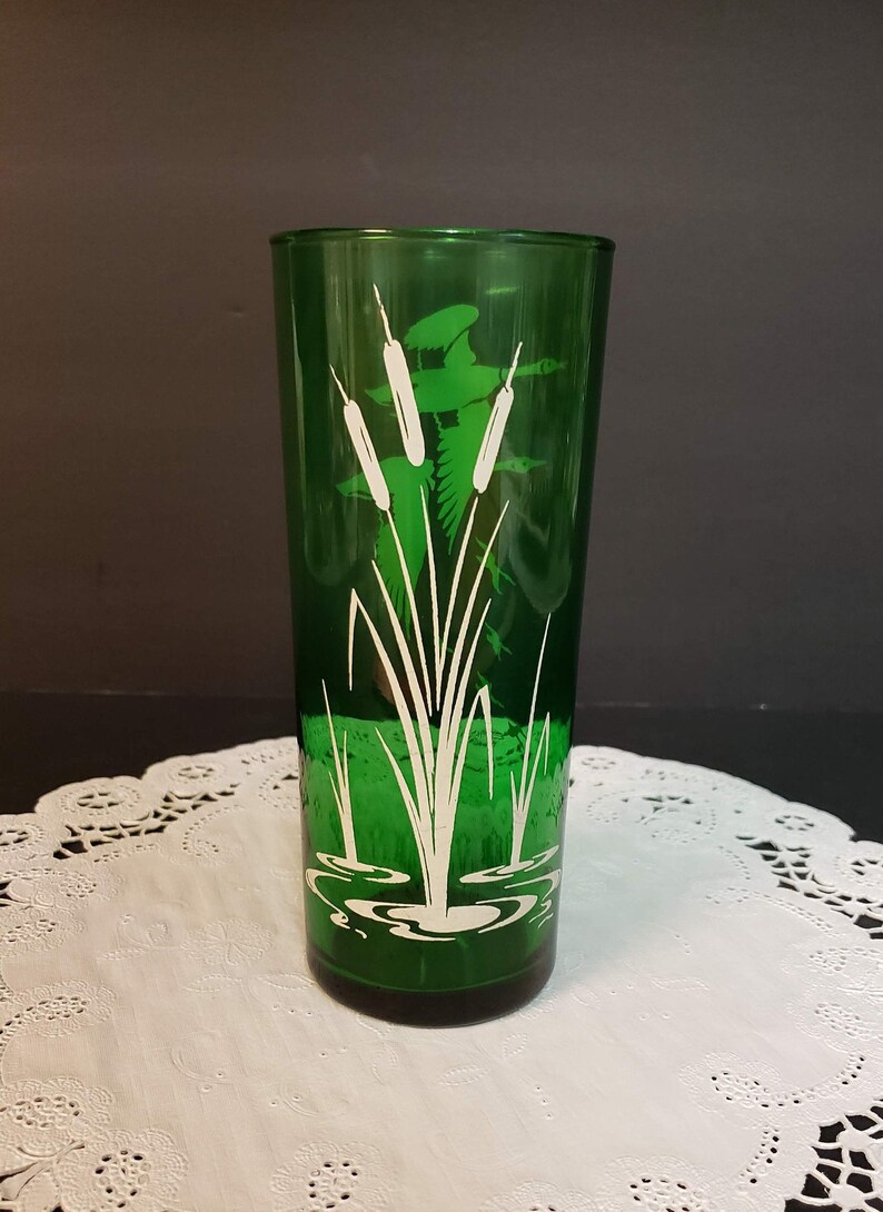 RARE Emerald Green Anchor Hocking 1950s Tom Collins Glasses Etsy
