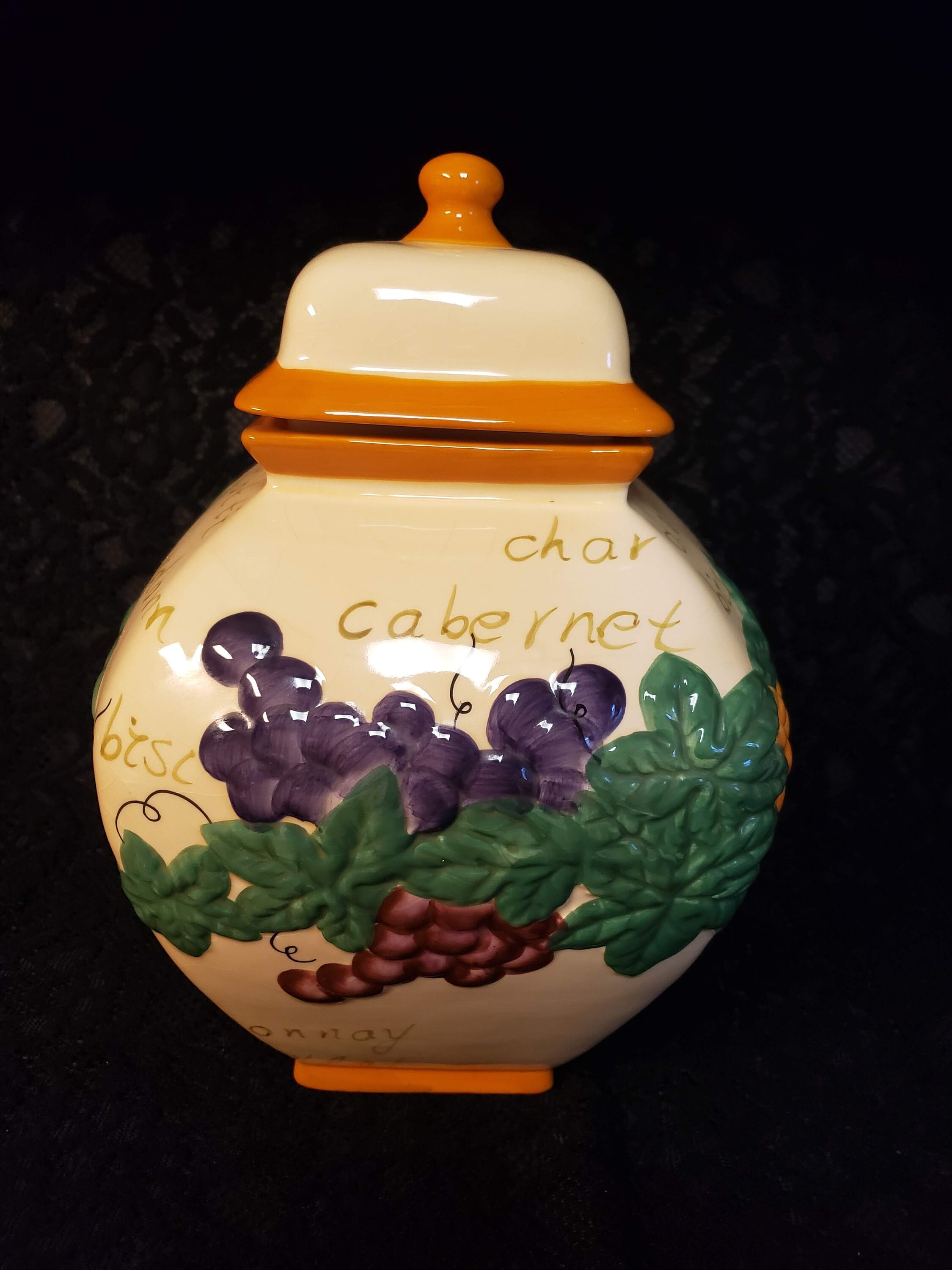 Nonni Biscotti Cookie Jar Kitchen Canister Merlot Etsy