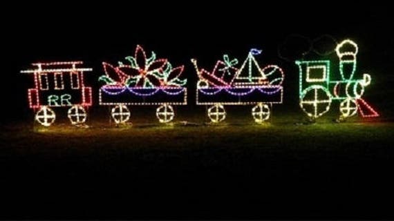 Large Merry Christmas Santa Train Wireframe Outdoor Holiday Etsy
