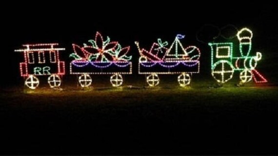 large merry christmas santa train wireframe outdoor holiday yard decoration commercial quality