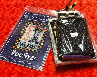 Halloween Pattern and fabric kit for "These Shoes" pattern from Border Creek Station Pattern Co
