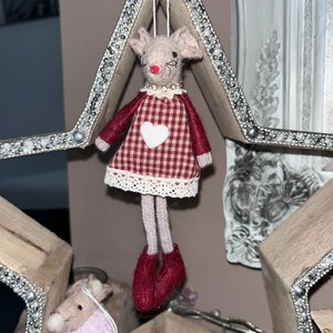 Christmas hanging felt mice with legs image 9