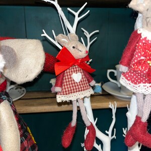 Christmas hanging felt mice with legs image 6